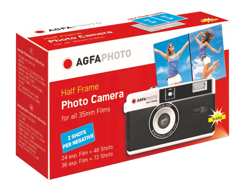 AGFAPHOTO ANALOGUE 35MM HALF FRAME REUSABLE CAMERA - BLACK