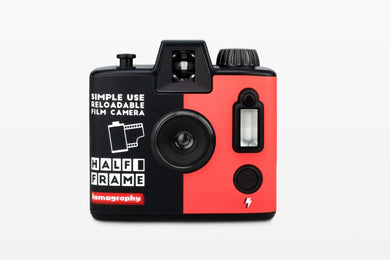 LOMOGRAPHY HALF FRAME SIMPLE USE RELOADABLE FILM CAMERA LADY GREY 400 BLACK AND WHITE 35MM ANALOG